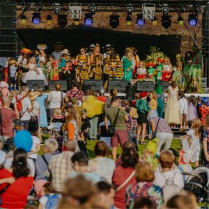 Přivítání pohádkového průvodu, vyhodnocení nejhezčích masek, zahájení festivalu a předání klíče od města